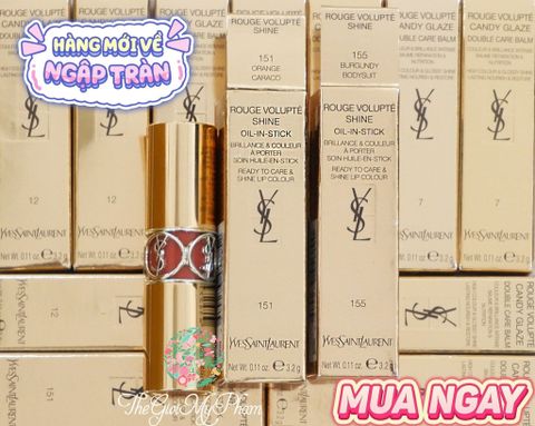 YSL - Son Rouge Volupte Shine #151 Orange Caraco (Ko Tđ)