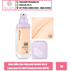 Kem Nền Maybelline Super Stay Up To 30h Lumi Matte Foundation SPF16 35ml #115