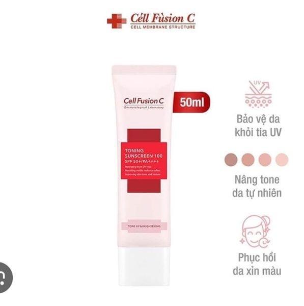KCN Cell Fusion C Toning Sunscreen SPF50 PA+++ 50ml (Hồng)