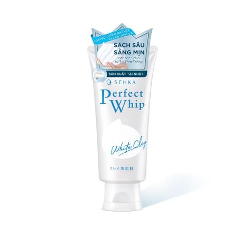 Sữa Rửa Mặt Tạo Bọt Senka Perfect White Clay 120g - Tuýp trắng