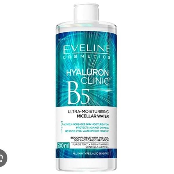 Nước Tẩy Trang Eveline Hyaluron Clinic B5 Ultra-Moisturizing Micellar Water 500ml