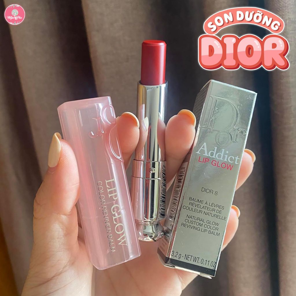 Dior - Son Dưỡng Addict Lip Glow #8 (Mẫu Mới Vỏ Xanh) - Ko Tđ