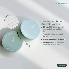 Phấn Phủ Bột Kiềm Dầu Innisfree No Sebum Mineral Powder 5g