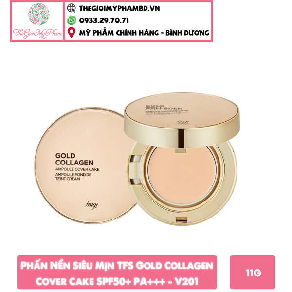 TheFaceShop - Phấn Gold Collagen #201 (Mẫu 2020)