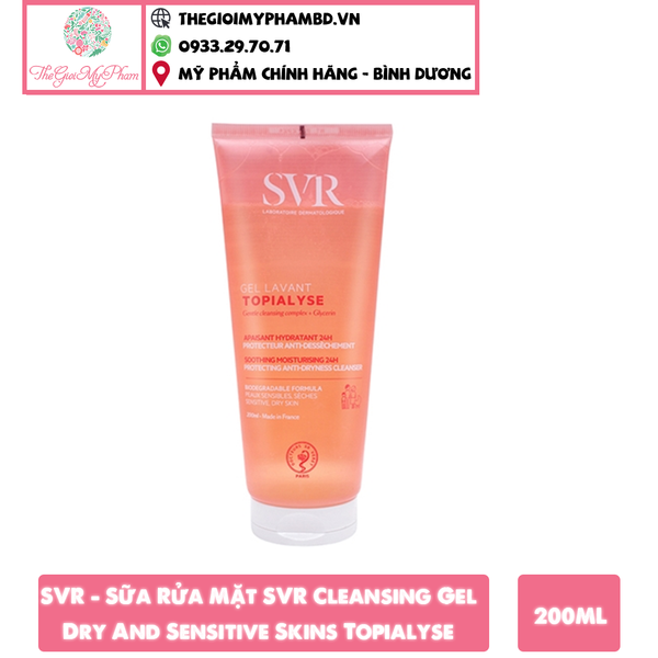 SVR - Gel Rửa Mặt Dành Cho Da Khô Và Da Nhạy Cảm SVR Topialyse Gel Lavant Cleansing 200ml