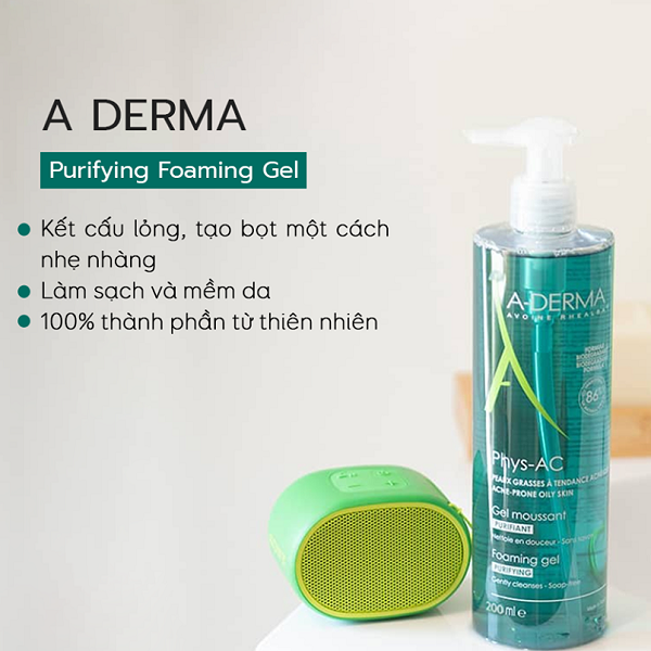 Sữa Rửa Mặt A Derma Purifying Foaming Gel 400ml
