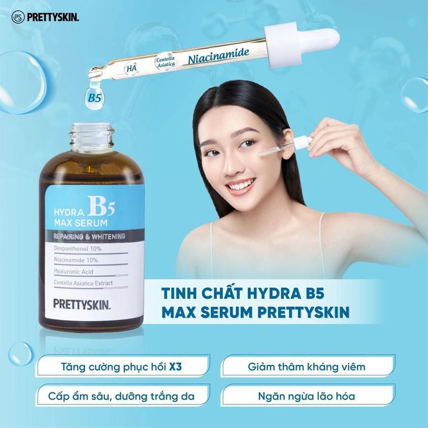 Prettyskin - Tinh Chất Phục Hồi + Dưỡng Trắng Hydra B5 Max Serum 50ml