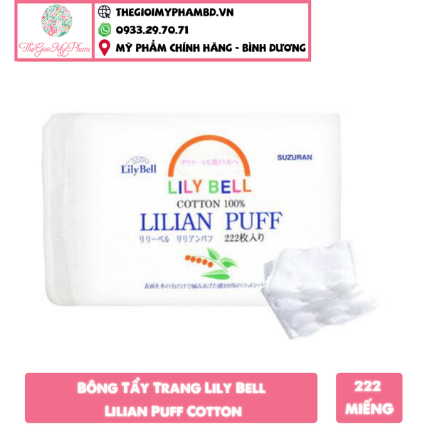 Bông Tẩy Trang Lily Bell 222 miếng