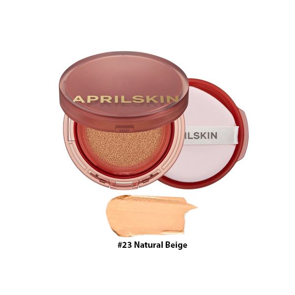 Phấn Nước Aprilskin Hero Cushion SPF50+/PA++++ 12g Hộp Đỏ #23 Natural Beige (Kèm lõi) - Da trung bình hoặc da ngâm