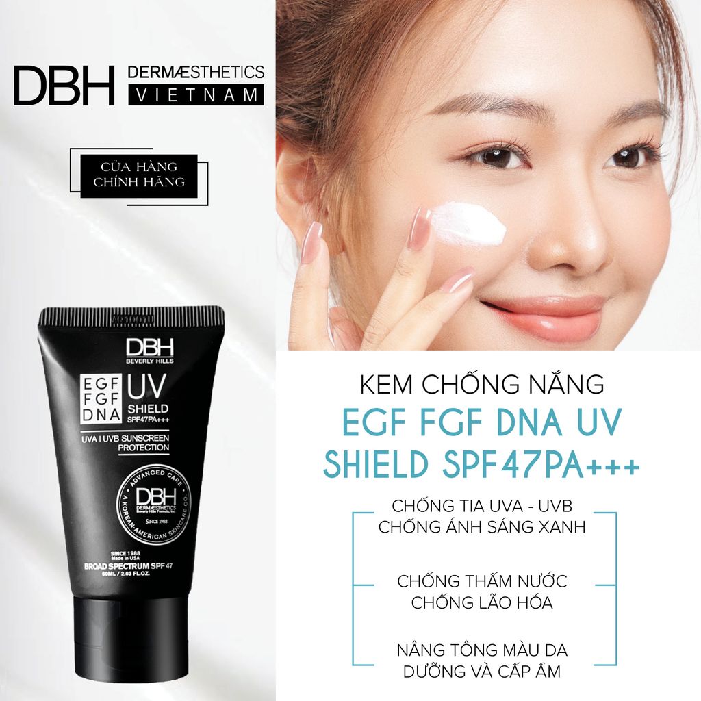 Kem Chống Nắng DBH EGF UV Shield SPF50 PA+++ 60ml (Ko Tđ)