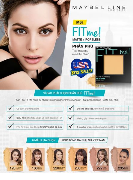 Maybelline - Phấn phủ Fit Me 128