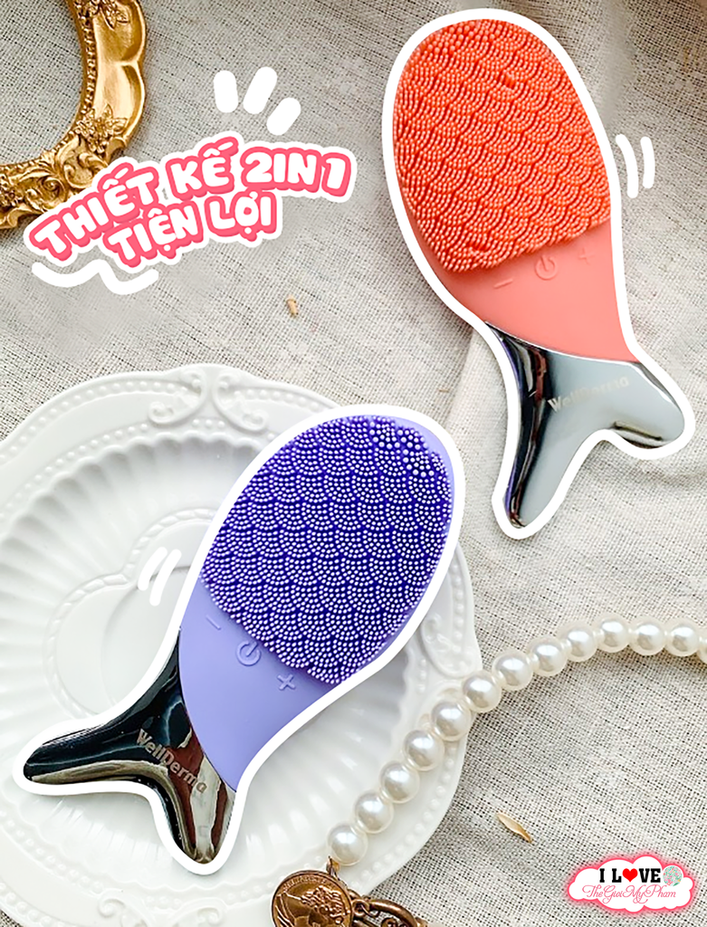 Máy Rửa Mặt WellDerma Cleansing Fish (Tím)