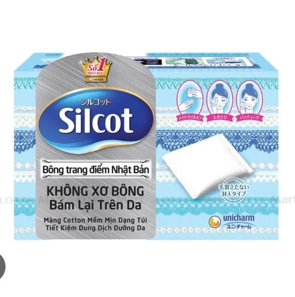 Bông Tẩy Trang Silcot Nhật - xanh dương