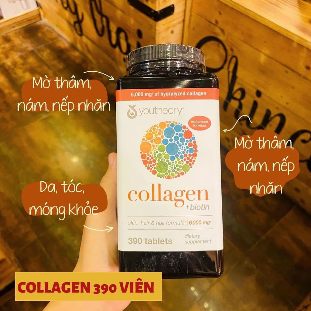 Viên Uống Bổ Sung Youtheory Collagen + Biotin  290 Viên