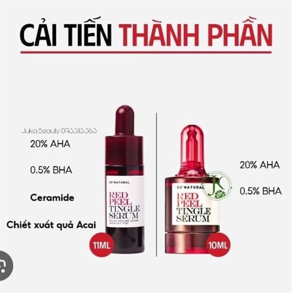 So Natural - Tinh Chất Red Peel Tingle Serum 10ml (Bản cải tiến)