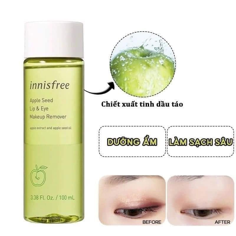 Tẩy trang mắt môi táo xanh Innisfree 100ml