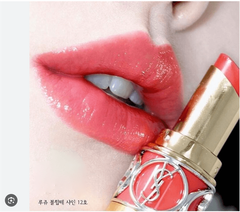 YSL - Son Rouge Volupte Candy Glaze #12 Coral Excitement (Ko Tđ)