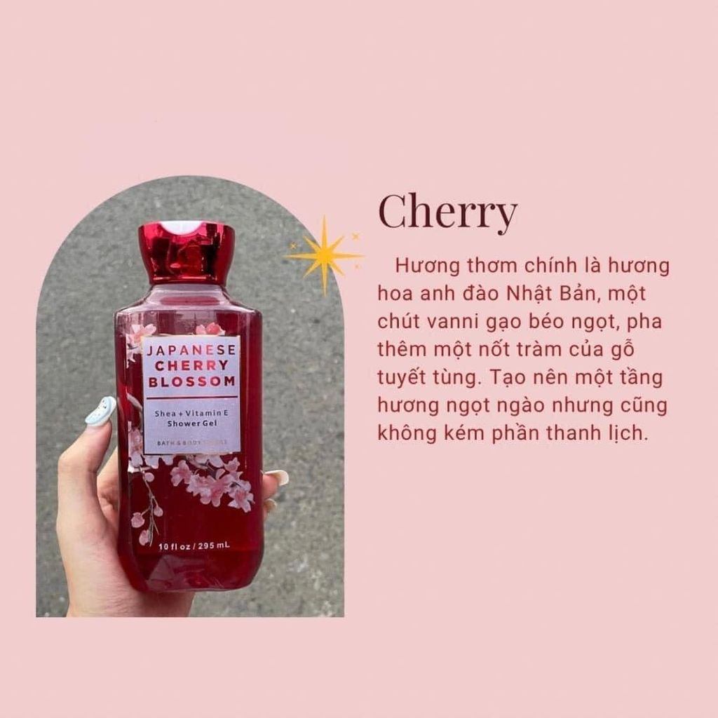 Gel Tắm Bath And Body Works Aloe+Vitamin E Shower Gel (295ml) #Cherry Blossom