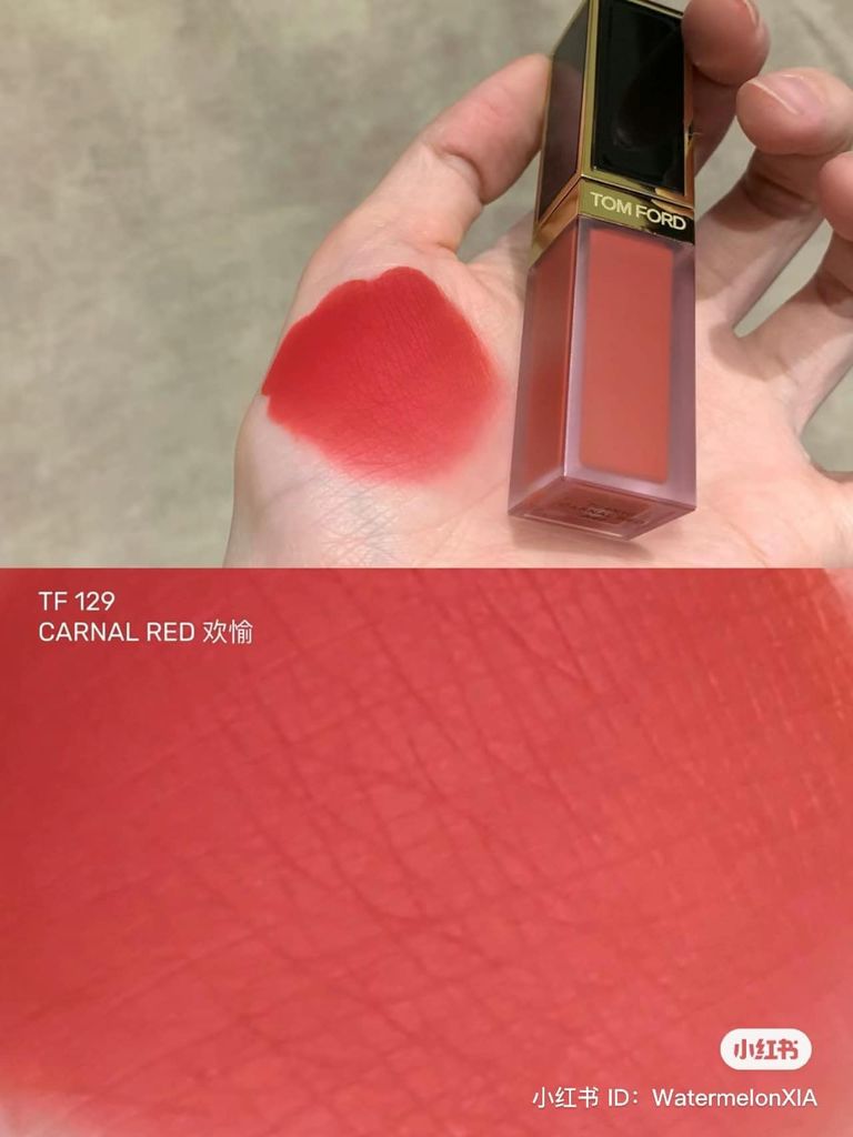 Son Kem Tom Ford Liquid Lip Luxe Matte 6ml #129 Carnal Red (Ko Tđ)