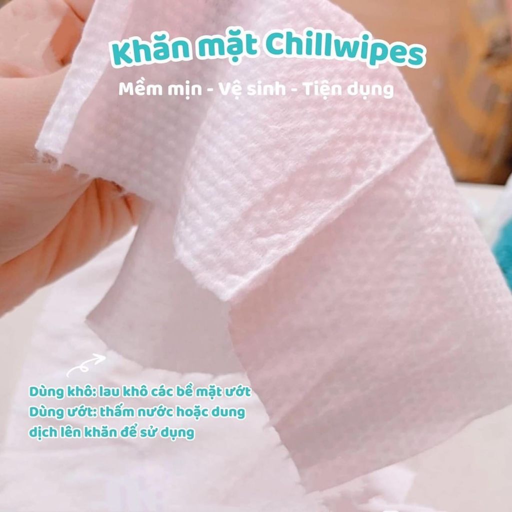 Khăn Mặt Khô Chillwipes - Gói Cuộn 80 Khăn