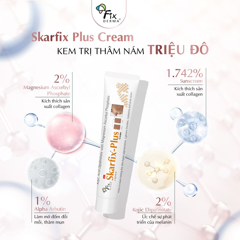 Fix Derma - Kem Trị Sẹo,Thâm Nám Tàn Nhang Skarfix Plus Cream 15g