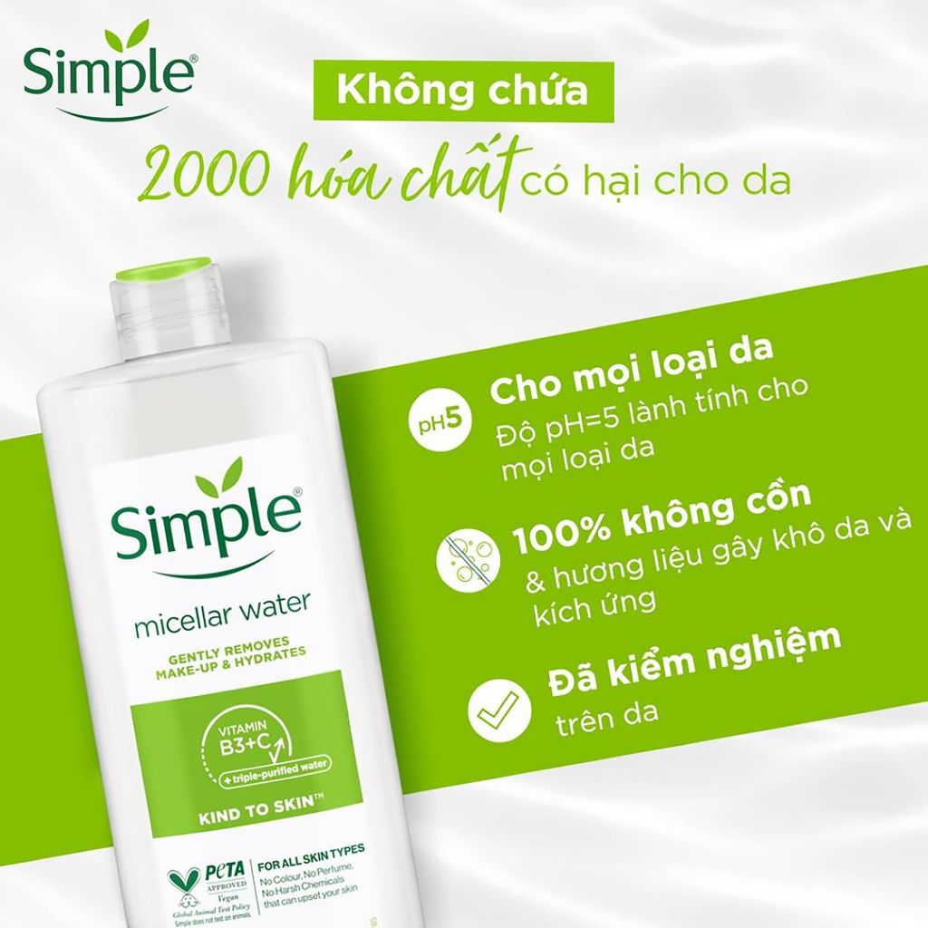 Tẩy Trang Simple Kind To Skin 200ml