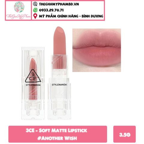 3CE - Soft Matte Lipstick #Another Wish (Ko tđ)