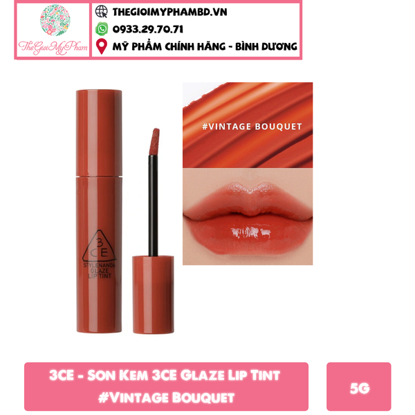 3CE - Son Kem 3CE Glaze Lip Tint #Vintage Bouquet