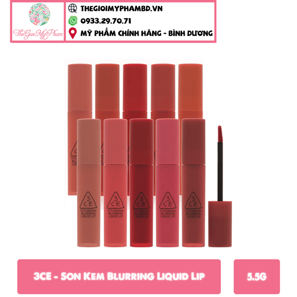 3CE - Son Kem Blurring Liquid Lip #Stick Around (Ko tđ)