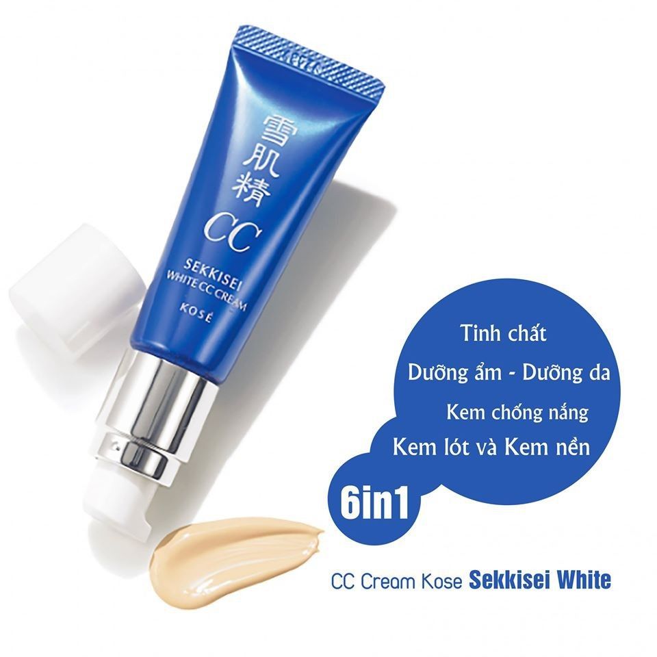 [KTD] Kem Trang Điểm Kose Sekkisei White CC Cream SPF50+ 26ml #01 Light Ochre - Da trắng sáng