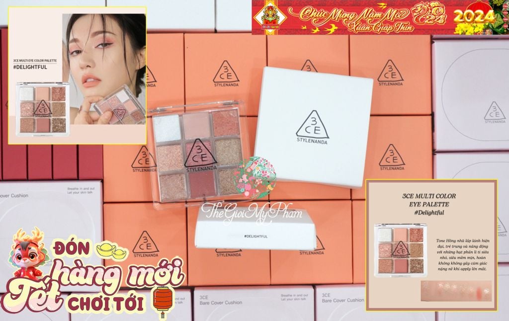 3CE - Multi Eye Color Palette #Delighful Vỏ Trắng