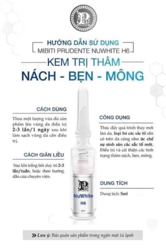 Nuwhite - Kem trị thâm Nách/Bẹn/Mông H6 5ml USA (Ko tđ)