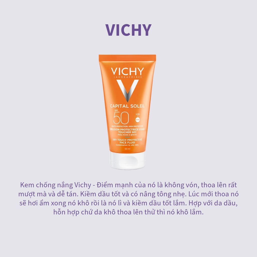 Vichy - Kem chống nắng Vichy Pháp 50ml (Dạng Emulsion) Mẫu mới