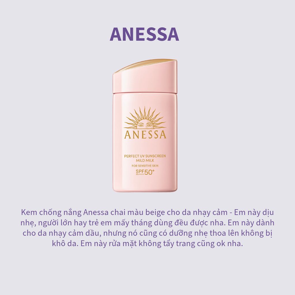 Sữa Chống Nắng Anessa Cho Da Nhạy Cảm 60ml #Hồng (Mẫu 2024 có hộp) - Ko Tđ