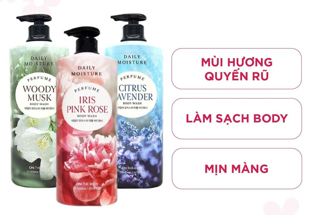 Sữa Tắm On: The Body Perfume #Iris Pink Rose 1100ml