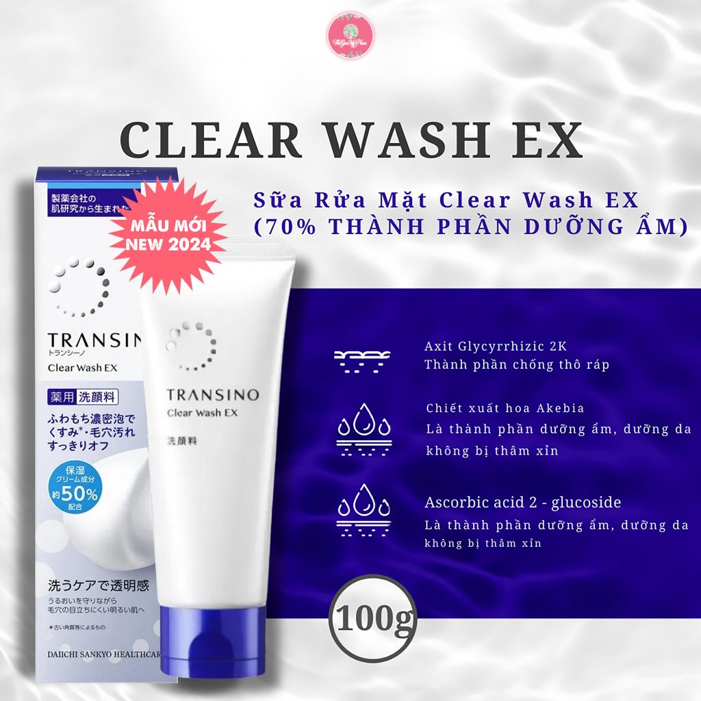 Sữa Rửa Mặt Transino Clear Wash EX 100g