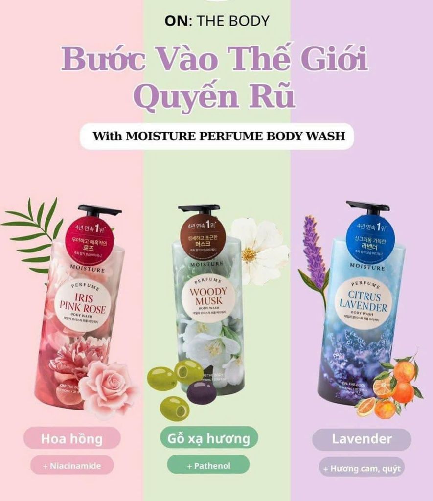 Sữa Tắm On: The Body Perfume #Iris Pink Rose 1100ml