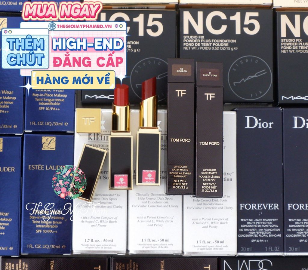 TomFord - Son Tom Ford Satin Matte Lip Color #91 Lucky Star (Ko tđ)