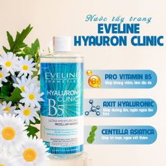 Nước Tẩy Trang Eveline Hyaluron Clinic B5 Ultra-Moisturizing Micellar Water 500ml