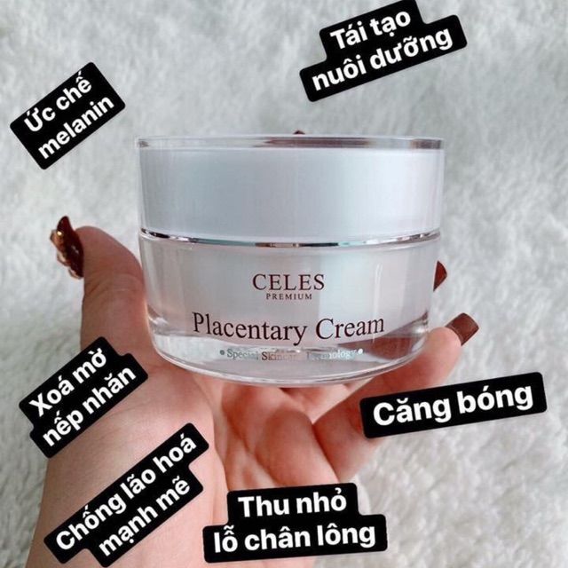 Kem Dưỡng Trắng Da Trị Nám Celes Placentary Cream 50ml (Ko tđ) Date 5/25 Sale 1.150k>835k