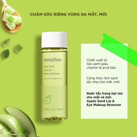 Tẩy trang mắt môi táo xanh Innisfree 100ml