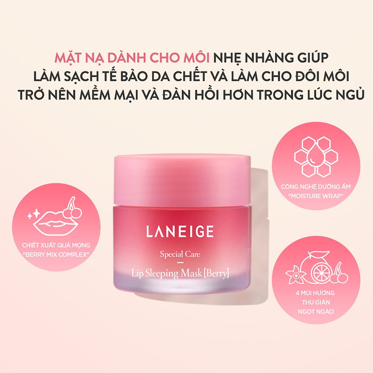 Mặt Nạ Ngủ Môi Laneige 20g (Berry)​​Mặt Nạ Ngủ Môi Laneige Lip Sleeping Mask  Ex Berry 20g – Thế Giới Mỹ Phẩm Bình Dương