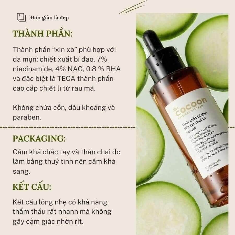 Cocoon - Tinh Chất Bí Đao Cocoon Winter Melon Serum 70ml