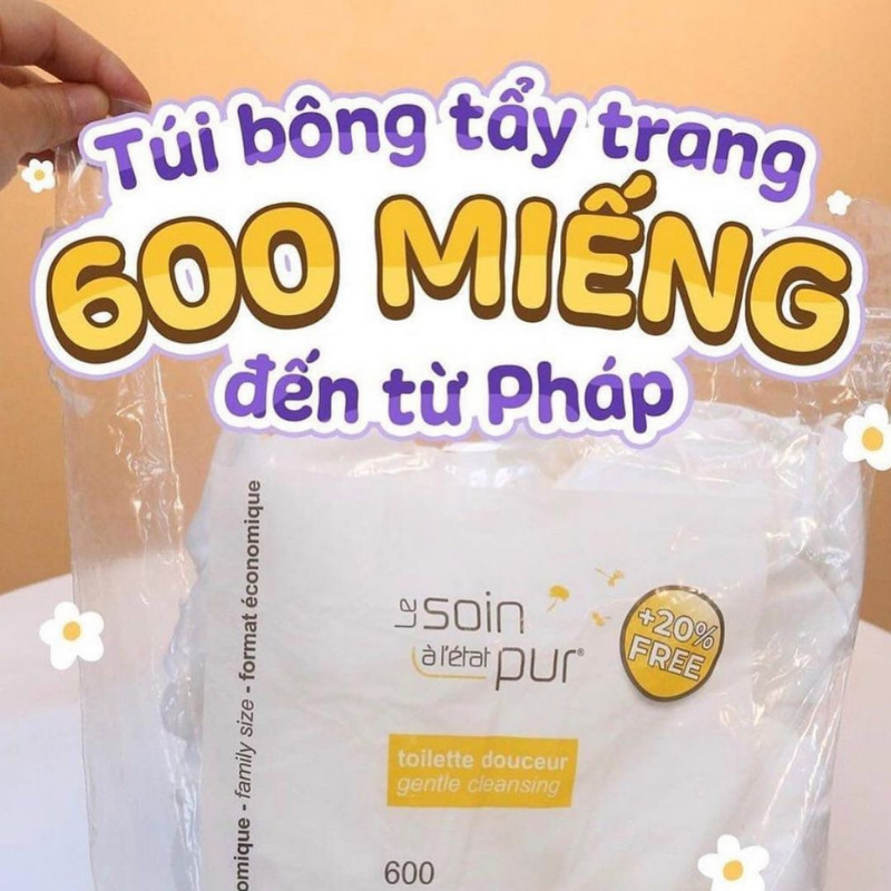 Bông Tẩy Trang Tetra Medical 600 Miếng Le Soin Laretat Pur