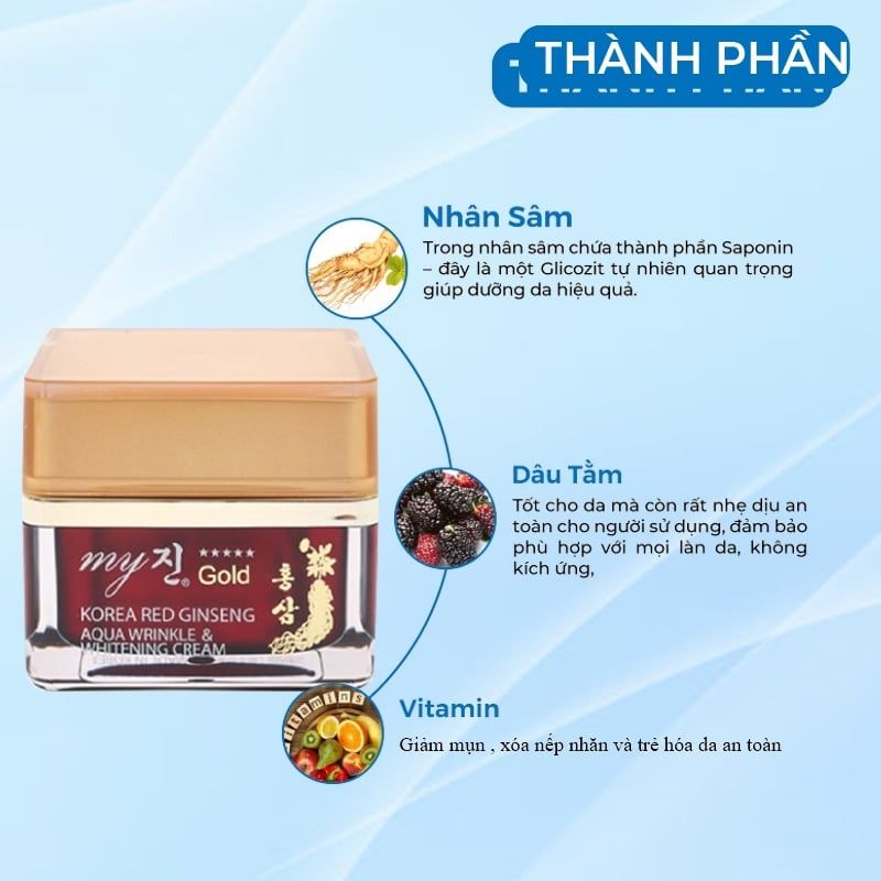 Kem sâm My Gold Wrinkle&Whitening 50ml (vuông)