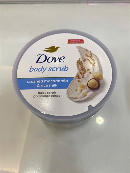 Kem Tẩy Da Chết Body DOVE 298g #Macadamia & Rice Milk
