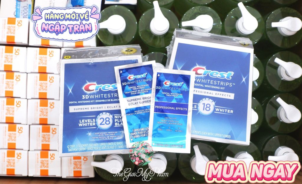 Crest 3D White - Miếng dán trắng răng 60 phút #Supreme Bright