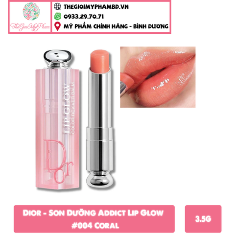 Dior - Son Dưỡng Addict Lip Glow #004 Coral (Mẫu Mới) - Ko Tđ