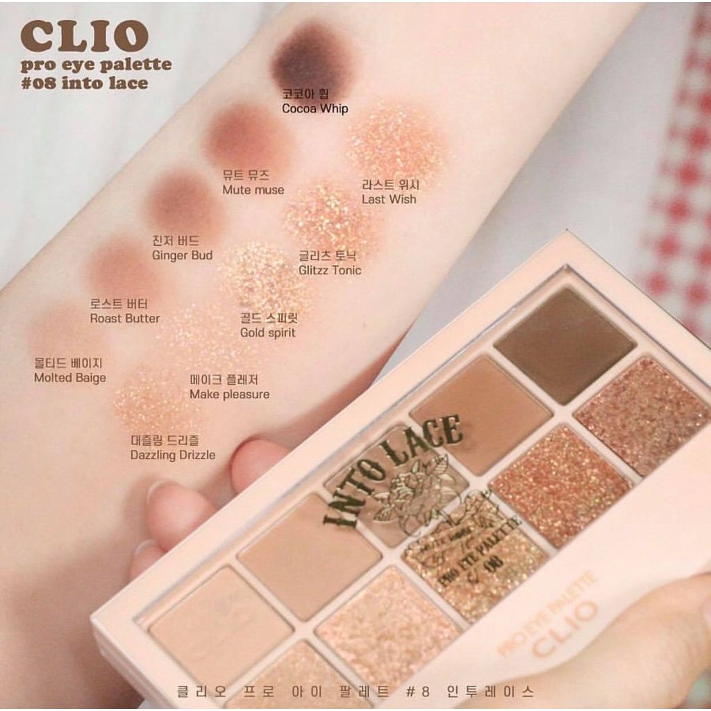 Phấn Mắt Clio Pro Eye Palette 10 Ô #08 Into Lace