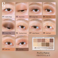 Phấn mắt Clio Pro Eye 10 Ô #08 Into Lace